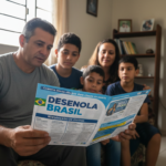 Família brasileira analisa detalhes do programa Desenrola Brasil